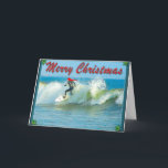 Cartão de Natal surfando do papai noel<br><div class="desc"></div>