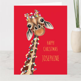 Cartão de Natal SWEET GIRAFFE Personalizado