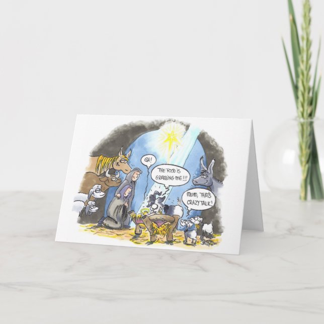 Cartão de Natal temático da cabra (Frente)