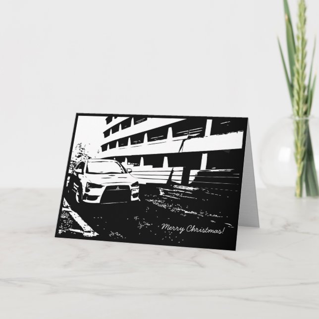 Cartão de Natal temático do carro de EVO X (Frente)