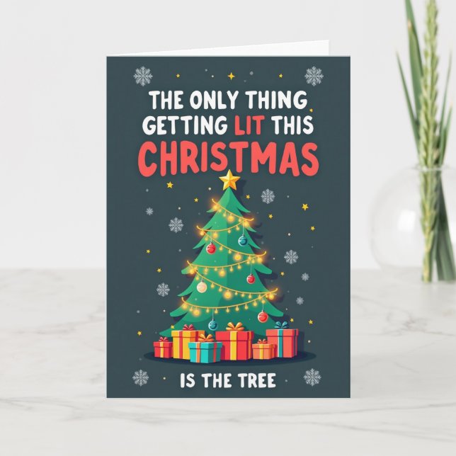 Cartão de Natal The Only Thing Lit (Frente)