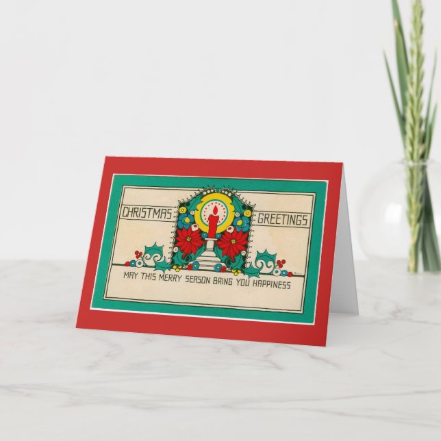 Cartão de Natal Tradicional à Antiga (Frente)