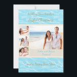 Cartão de Natal Tropical Beach<br><div class="desc">Cartão de Natal Tropical Beach. Coloque fotos em um quadrado. É fácil personalizar. Cartão de Natal Tropical Beach. Capturar o Espírito da Serenidade Costeira com nosso Cartão de Natal de Beachy. Abrace o calor e a tranquilidade da costa. Possui uma praia e um fundo oceânico impressionantes. Este cartão expele uma...</div>