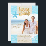 Cartão de Natal tropical da foto da praia<br><div class="desc">Cartão de Natal tropical da foto da praia</div>