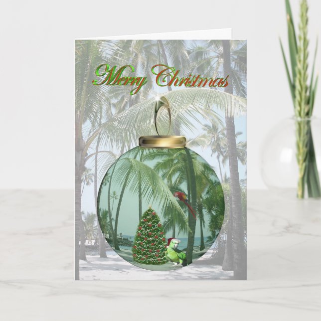 Cartão de Natal tropical do pássaro (Frente)