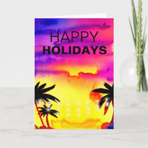 Cartão de Natal Tropical Feliz de Férias