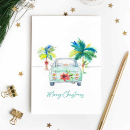 Cartão de Natal Tropical Florida Watercolor