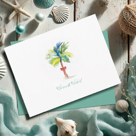 Cartão de Natal Tropical Palm Trees Postcard
