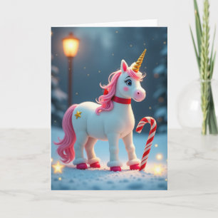 Cartão de Natal Unicórnio Mágico