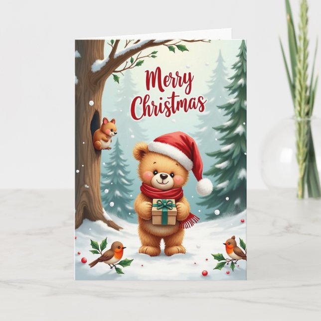 Cartão de Natal Urso (Frente)