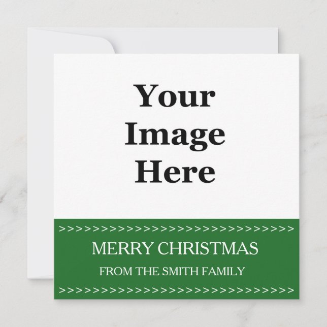 cartão de Natal verde. Adicione o seu (Frente)