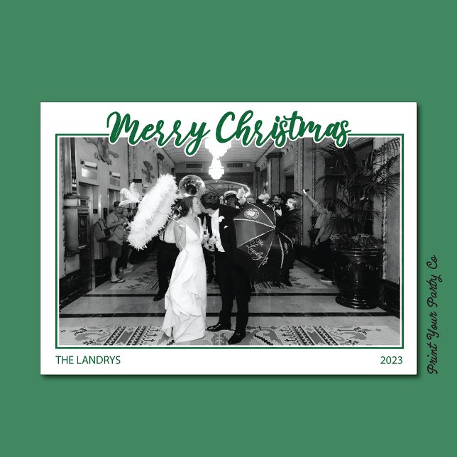 Cartão de Natal Verde Feliz (Criador carregado)