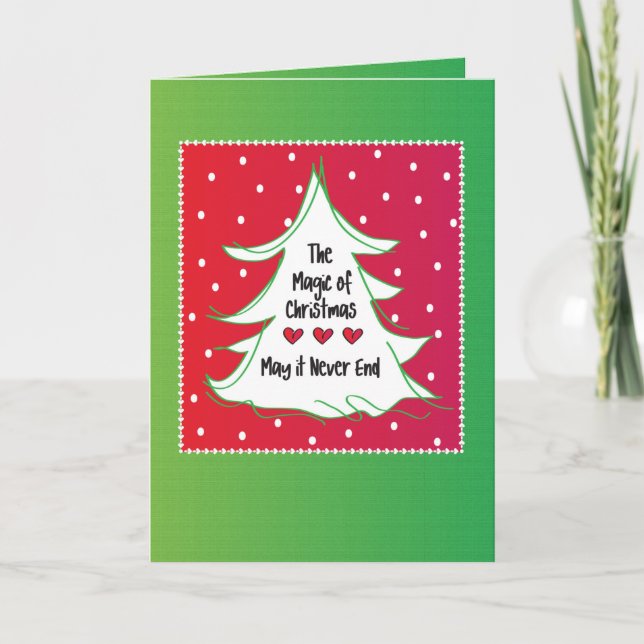 Cartão de Natal Vermelho e Verde Divertido e Moder (Frente)
