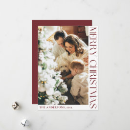 Cartão de Natal Vermelho Simples e Minimalista