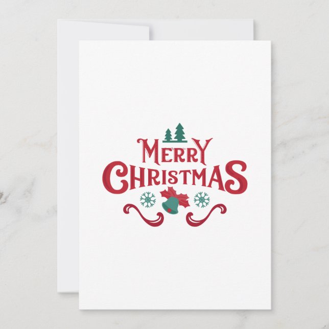 Cartão de Natal Vermelho Único (Frente)