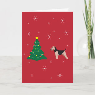 Cartão de Natal Vermelho Welsh Terrier