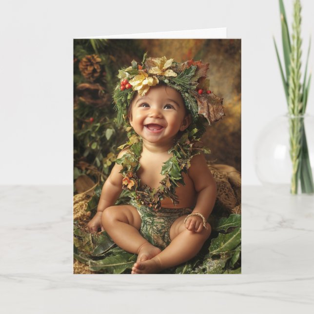 Cartão de Natal Vintage Baby (Frente)