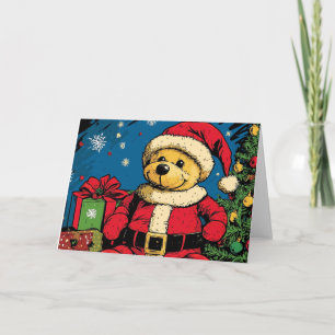 Cartão de Natal Vintage Bear