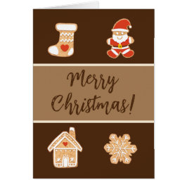 Cartão de natal vintage de pão de gengibre
