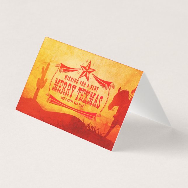 Cartão de Natal Vintage Feliz Texas (Verso)