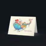 Cartão de Natal Vintage - Finlandês Hyvää Joulua<br><div class="desc">Cartão de saudação de Natal Finlandês Retro / Vintage.  Crianças adoráveis andando de trenó ornamentado!  Hyvää Joulua! Feliz Natal!</div>