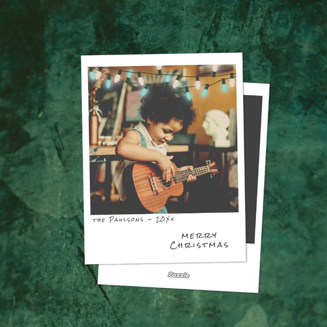 Cartão de Natal Vintage - Luzes azuis e brancas (Criador carregado)