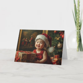 Cartão de Natal Vintage para Bebê