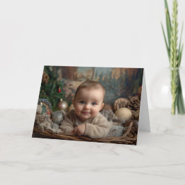 Cartão de Natal Vintage para Bebê