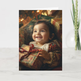 Cartão de Natal Vintage para Bebê
