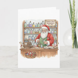 Cartão de Natal vintage Personalizado para Farmacê
