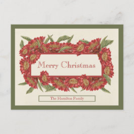 Cartão de Natal Vintage Red Floral