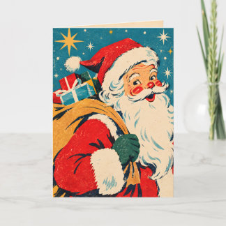 Cartão de Natal Vintage Retro Papai Noel | 1950s S