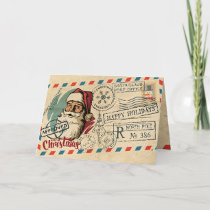 Cartão de Natal Vintage Santa Claus