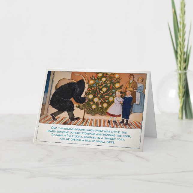 Cartão de Natal Vintage Sueco Yule Goat (Frente)