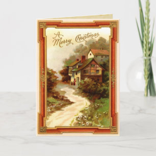 Cartão de Natal Vintage Town