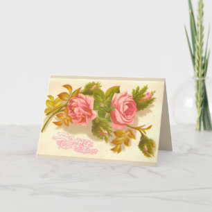 Cartão de Natal vitoriano dos Rosas Moss