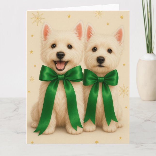 Cartão de Natal Westie (Frente)