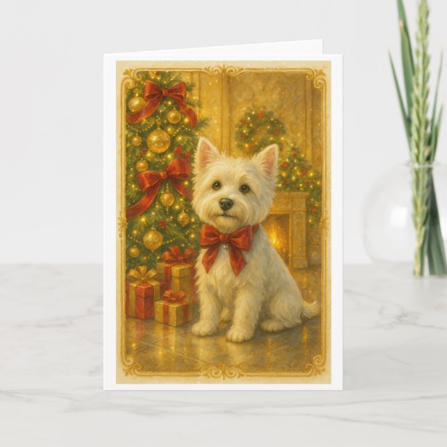 Cartão de Natal Westie (Frente)