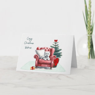 Cartão de Natal Westie Aconchegante