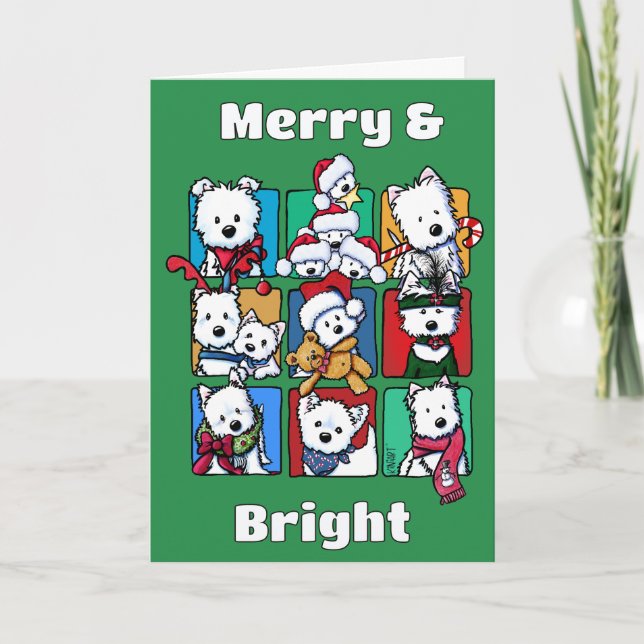 Cartão de Natal Westies (Frente)