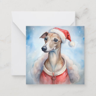 Cartão de Natal Whippet - Férias Festivas