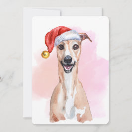 Cartão de Natal Whippet – Whippet com Chapéu de Pa