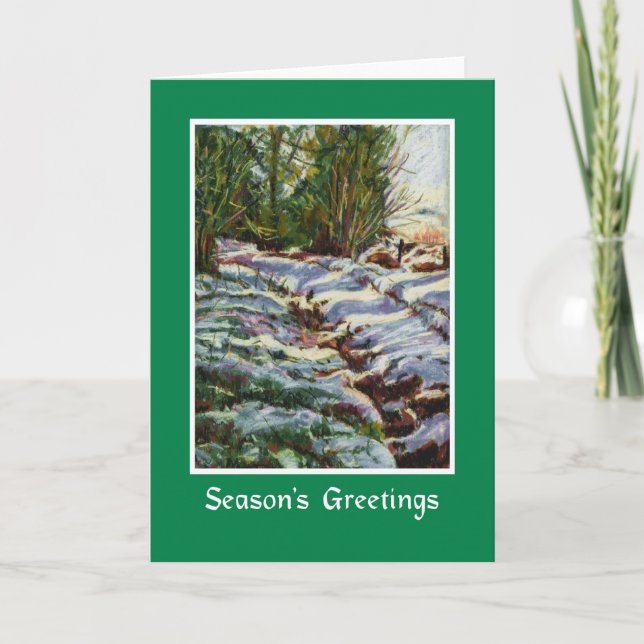 Cartão de Natal Wintry Walk (Frente)