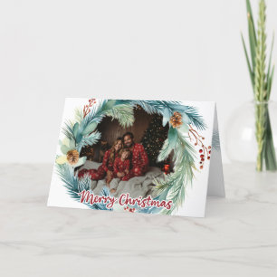Cartão de Natal Wreath Watercolor