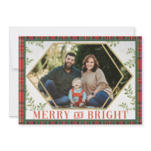 Cartão de Natal Xadrez Geométrico Alegre e Brilhan