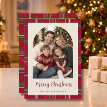 Cartão de Natal Xadrez Uma Foto para Família