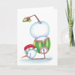 Cartão de natal Yoga snowman/ escândalo