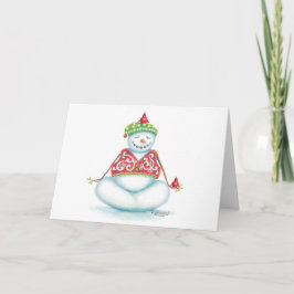 Cartão de natal Yoga snowman/ escândalo