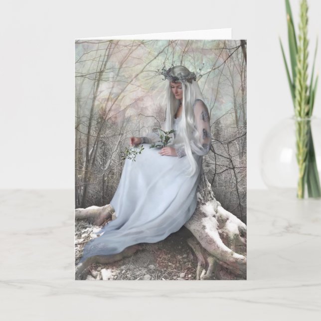 Cartão de Natal/Yule da Rainha Solstício (Frente)