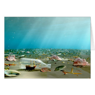 Cartão de naufrágio do navio em frasco